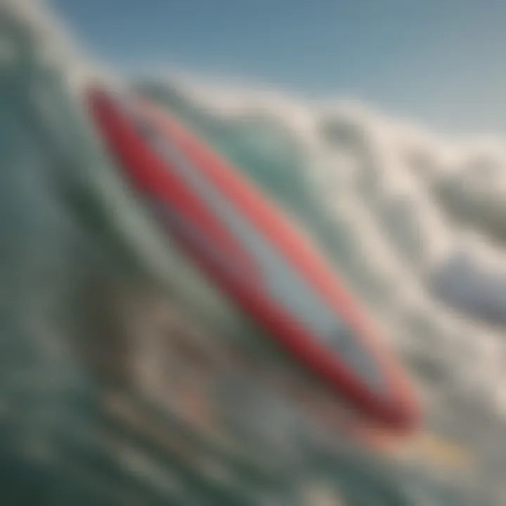 Close-up of a Torq surfboard showcasing its unique design features