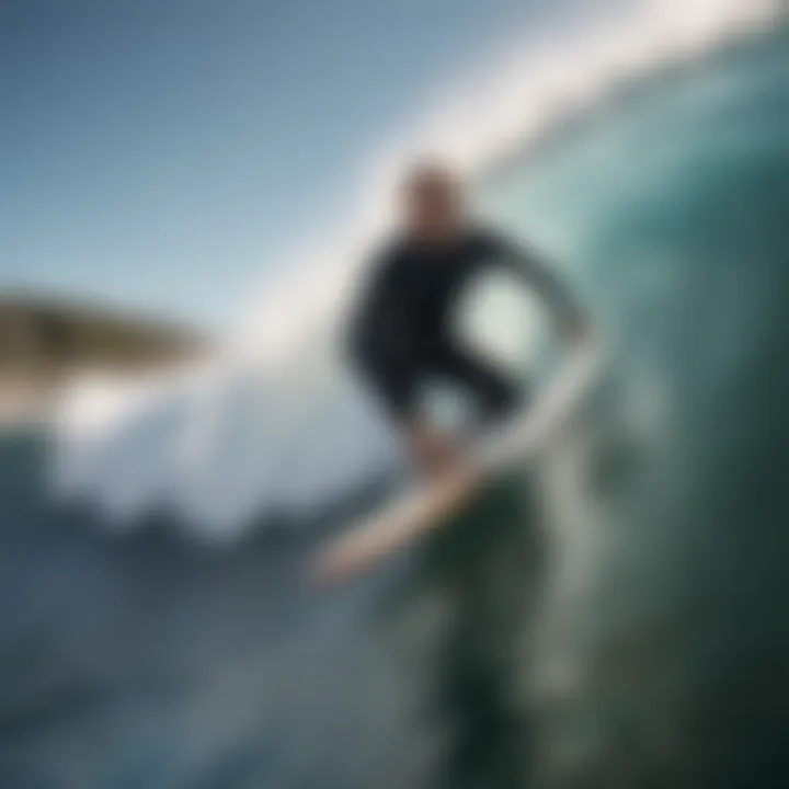 A surfer riding a wave on a Torq surfboard, highlighting performance