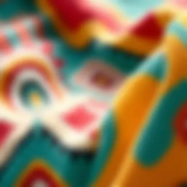 Unique Patterns on Towelling Poncho Fabric Close-up of towelling poncho fabric with unique patterns
