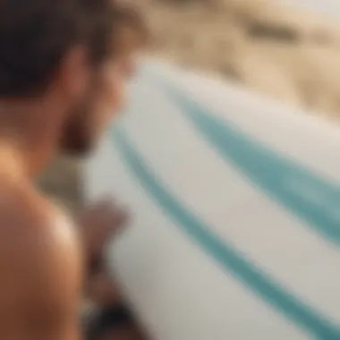 Installing a Surfboard Nose Protector Installation of a nose protector on a surfboard