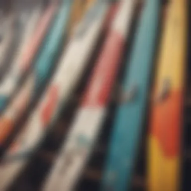 Different types of surfboard nose protectors displayed