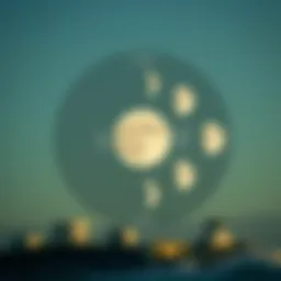 Lunar phase diagram depicting different stages of the moon