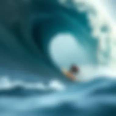 Mastering the Pipeline Wave Surfer navigating a massive wave at Pipeline