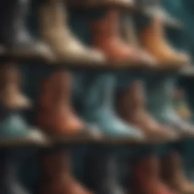 Variety of Reef Boot Styles Different styles of reef boots displayed together