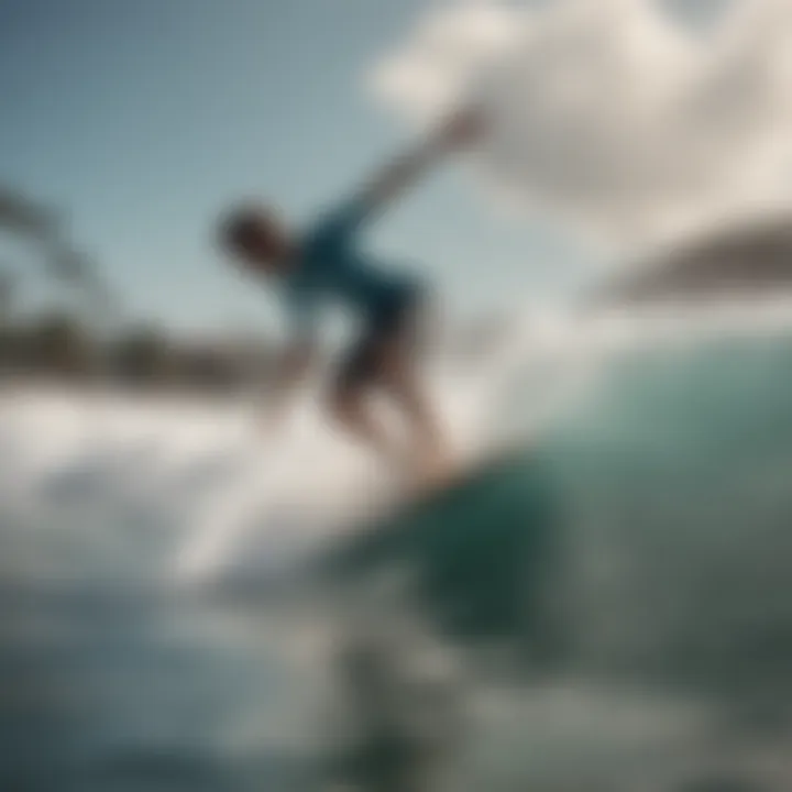 Skimboarder performing tricks on the water with an appropriately sized board