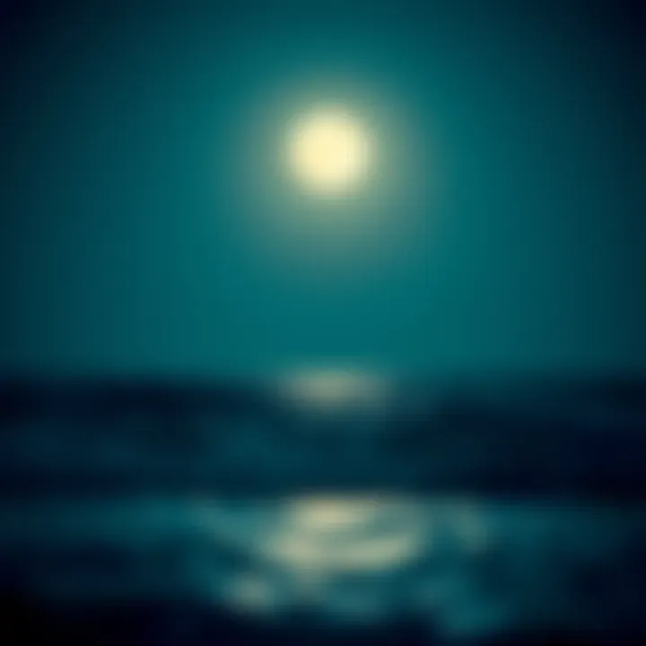 A serene moonlit ocean reflecting the phases of the moon