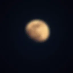 Celestial view of a waxing moon in the night sky