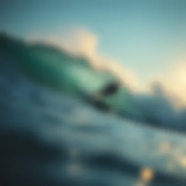 Surfer riding a perfect wave