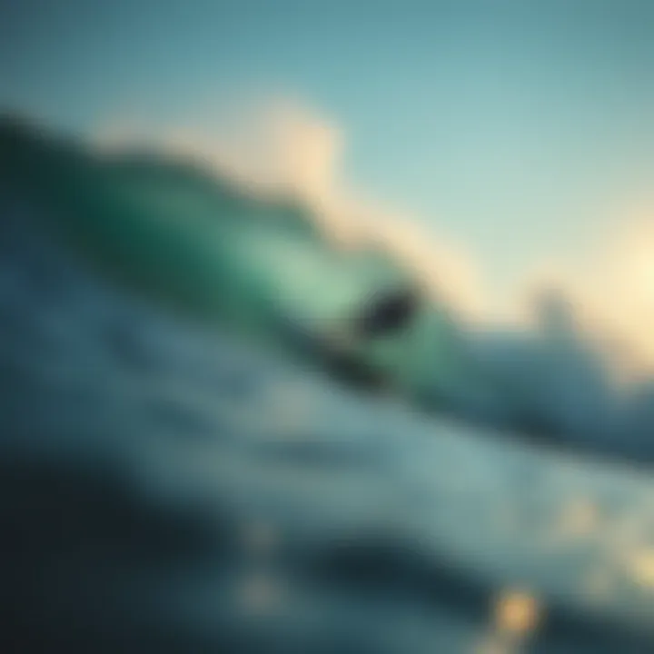 Surfer riding a perfect wave