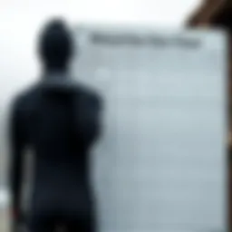 Detailed wetsuit size chart showcasing various measurements