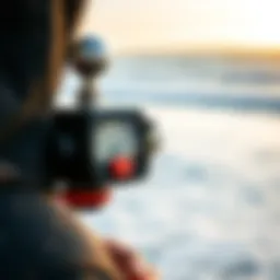 Anemometer measuring wind speed at a surf spot