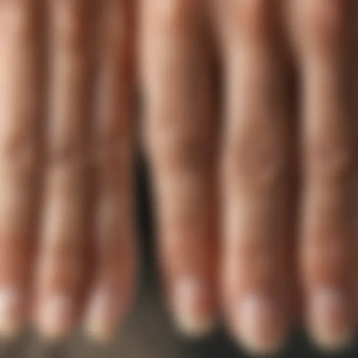 Side-by-side comparison of normal and wrinkled fingertips.