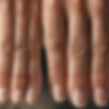 Normal vs. Wrinkled Fingertips Side-by-side comparison of normal and wrinkled fingertips.