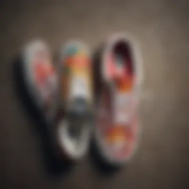 Artistic representation of Vans shoes in vibrant colors