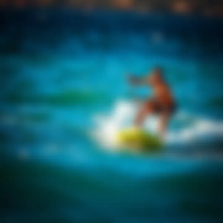 Thrilling Experience with Voltsurf Paddle Board Paddler enjoying a dynamic ride on a Voltsurf paddle board