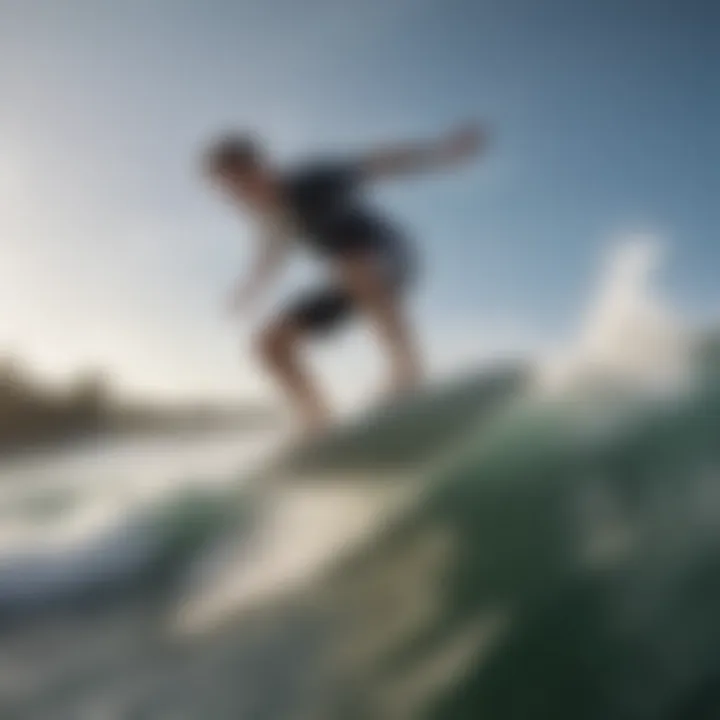 A wakesurfer performing a trick on the water