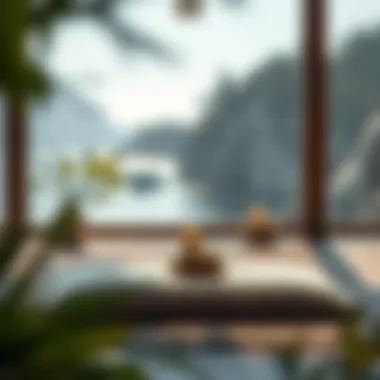 Meditation cushion set in a tranquil setting